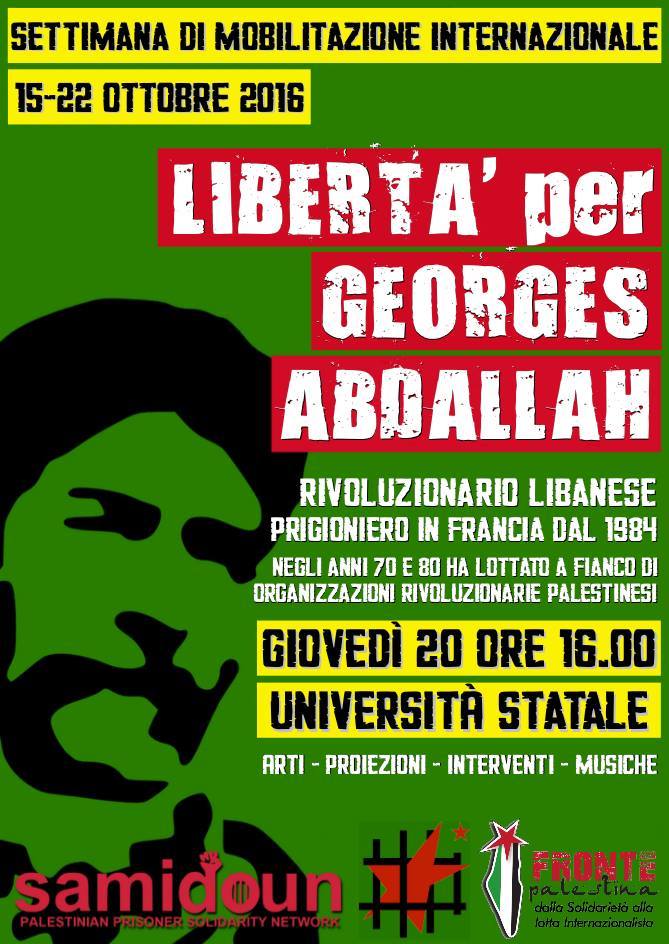 Semaine internationale d'actions pour la libération de Georges Ibrahim Abdallah.